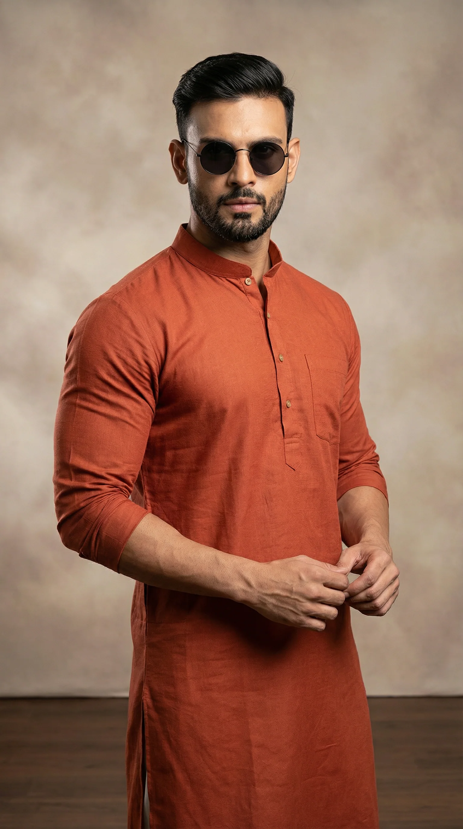Red Ruby Silk Kurta Salwar Set - Image 2