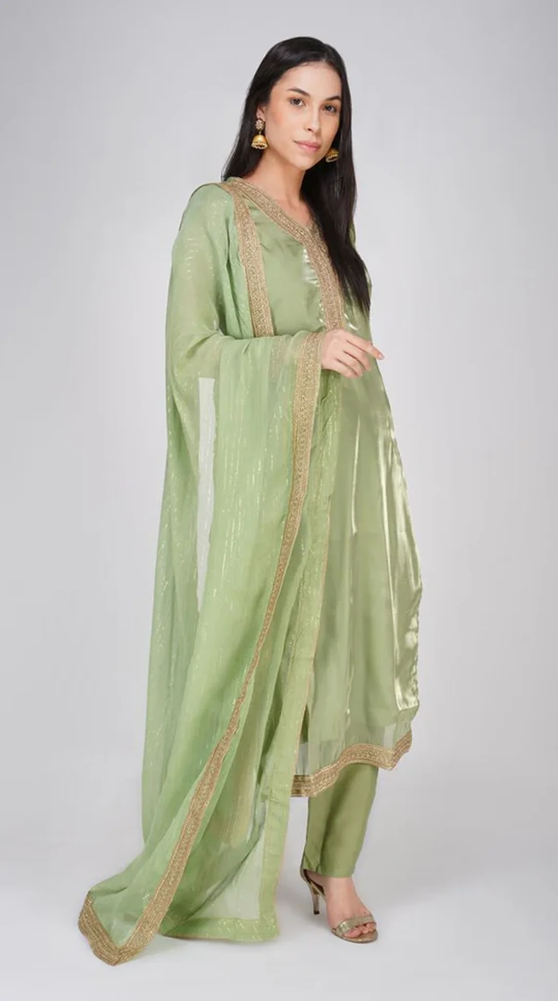 Green Straight Cut Suit Set - Image 3