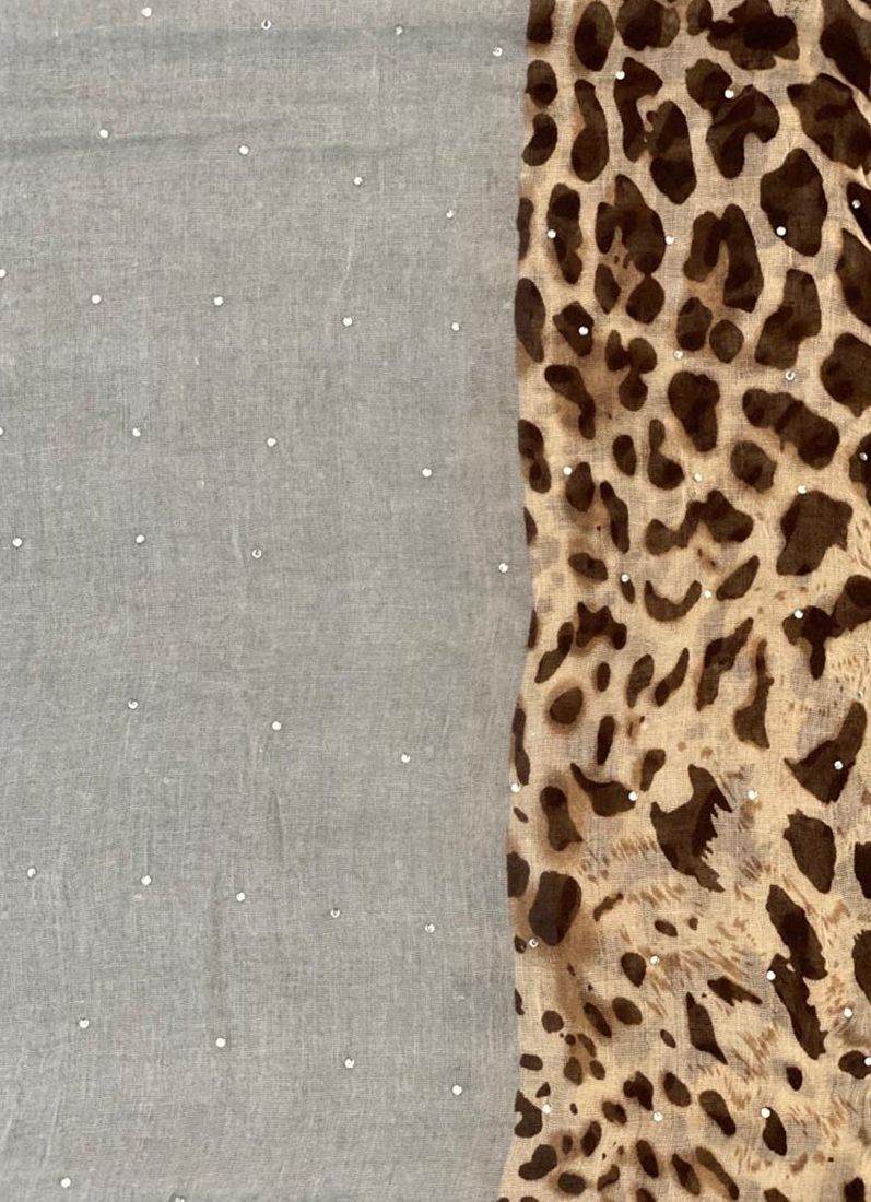 Grey Animal Print Scarf - Image 2