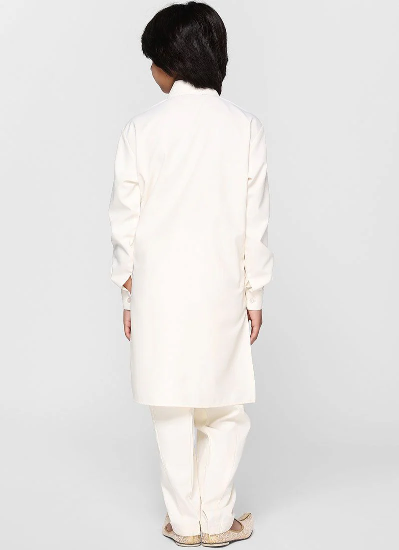 Grey Collar Kurta Salwar Set - Image 3