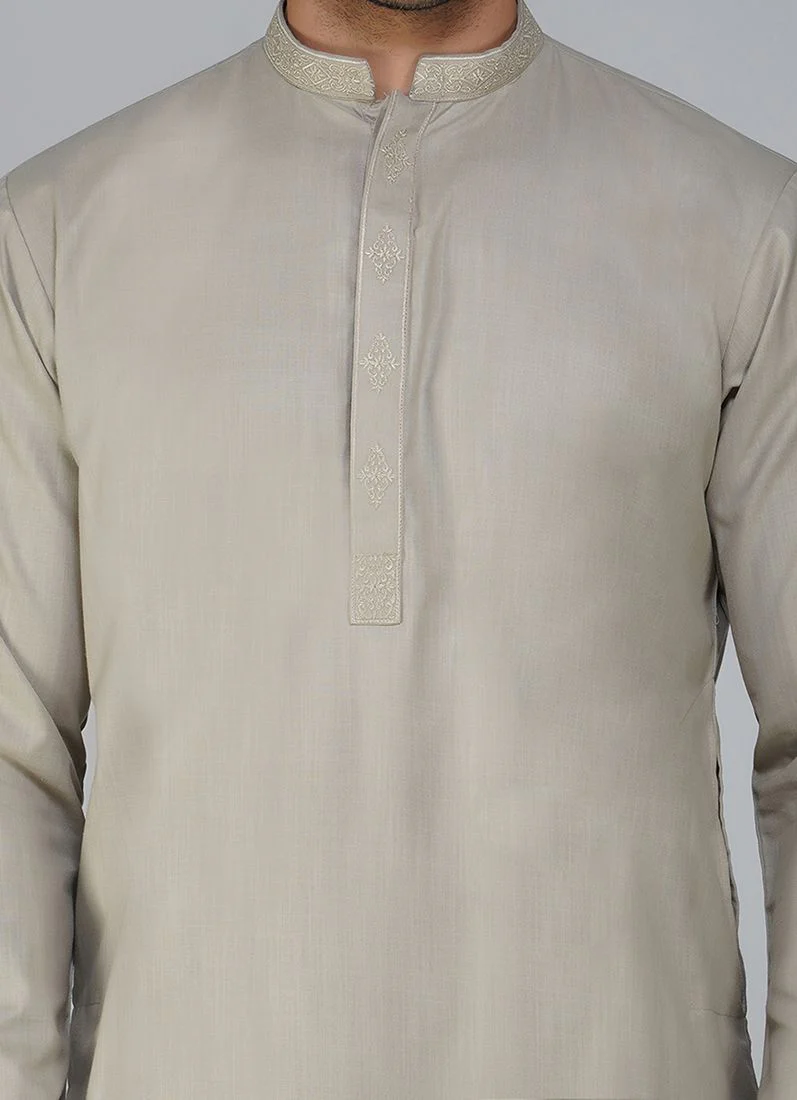Grey Cotton Kurta Salwar Set - Image 5