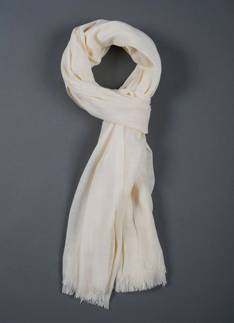 Ivory Cotton Soft scarf - Image 2