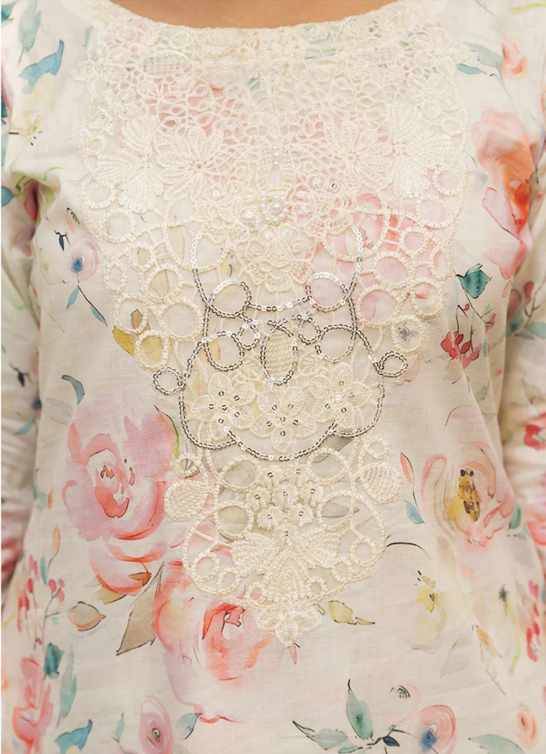 Ivory Digital Printed Lawn Suit Set - Image 5