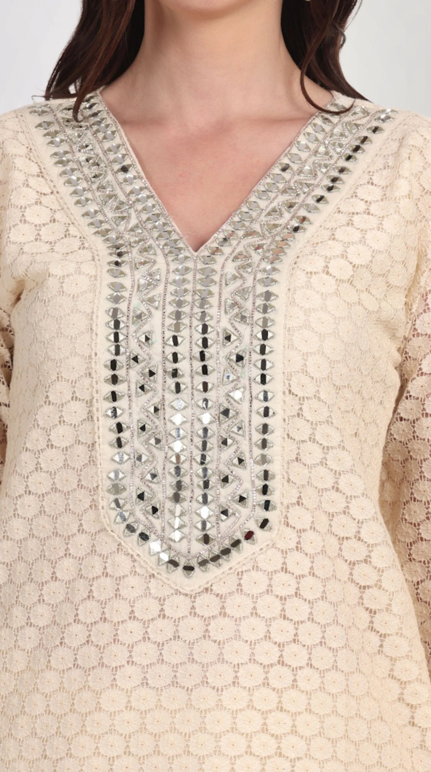 Ivory Embroidered Suit Set - Image 6