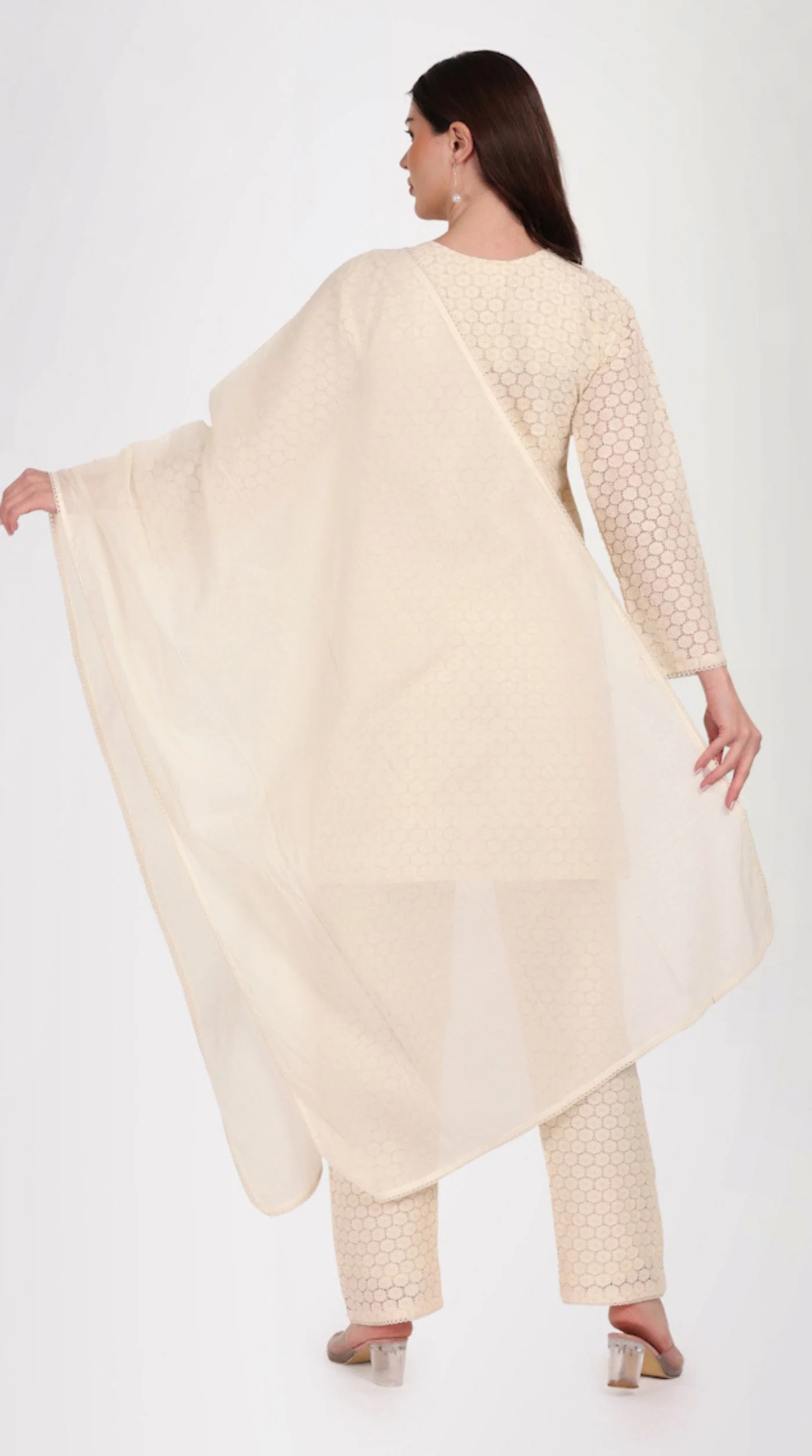Ivory Embroidered Suit Set - Image 7