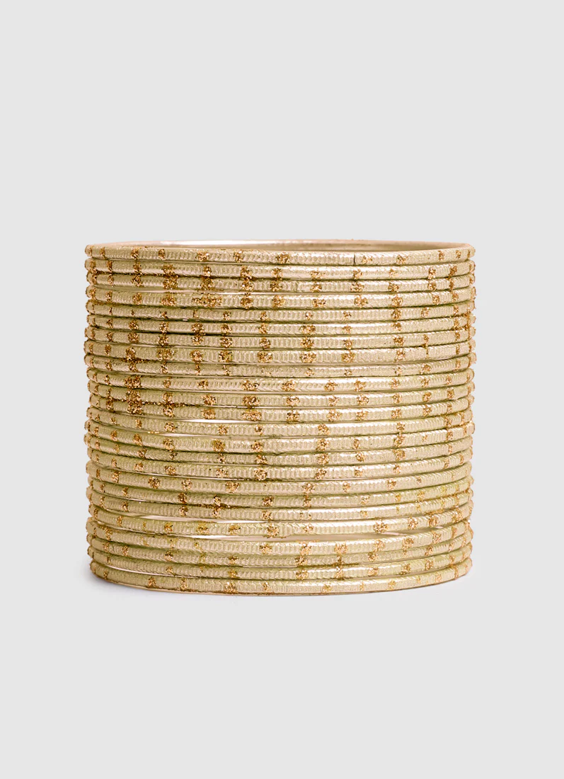 Ivory Lightweight Bangles with Glitter Spots - Image 2