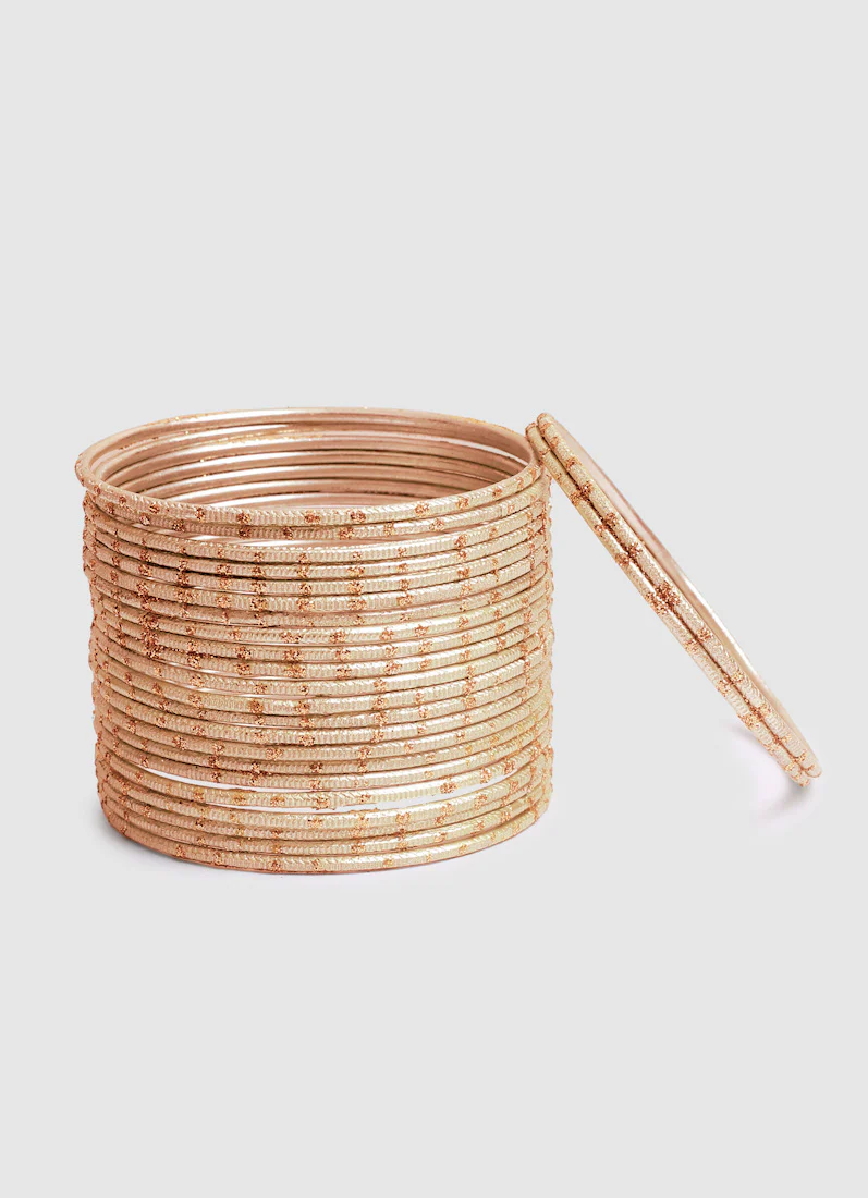 Ivory Lightweight Bangles with Glitter Spots - Image 4