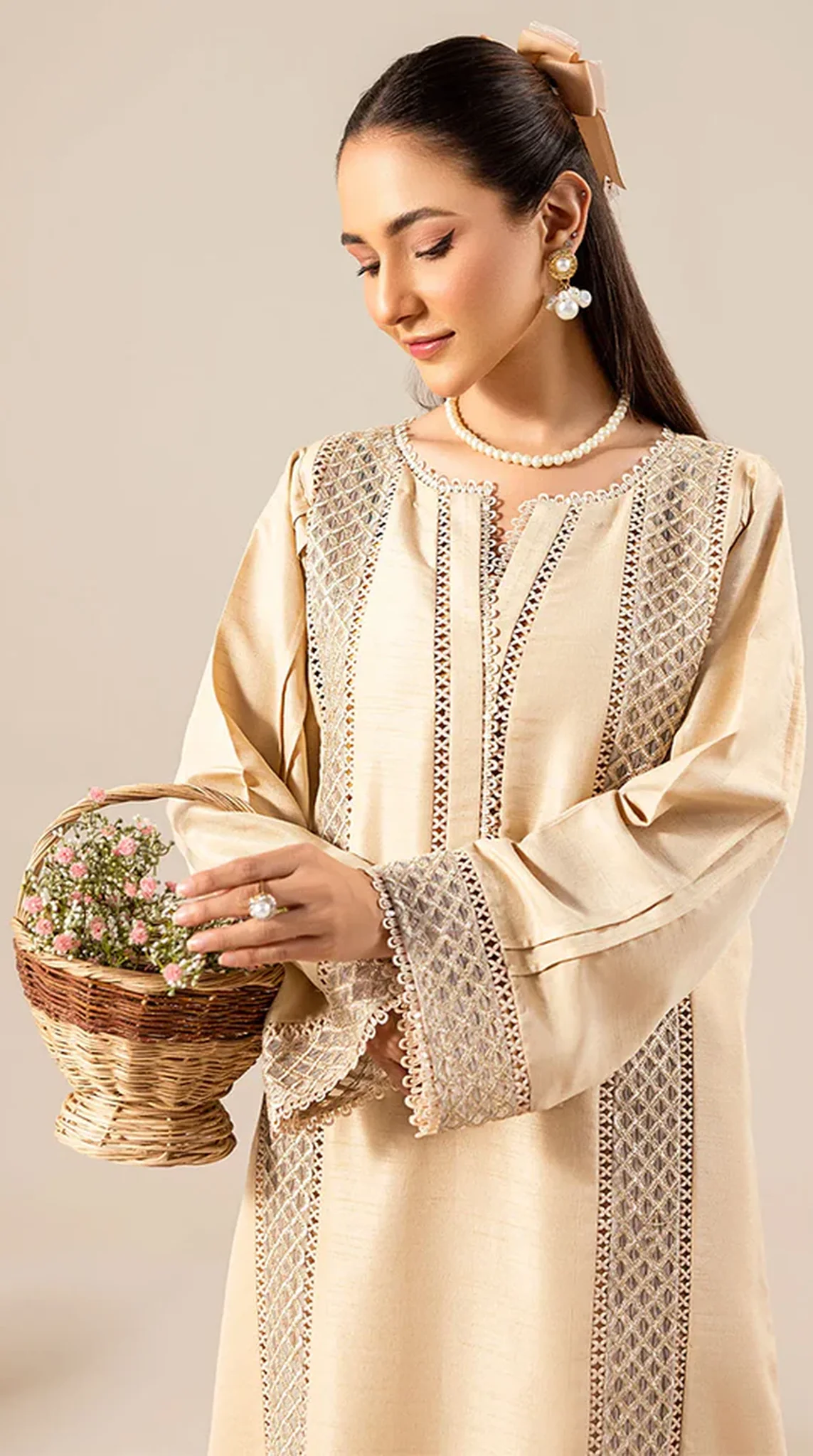 Ivory Raw Silk Co-ord Set - Image 4