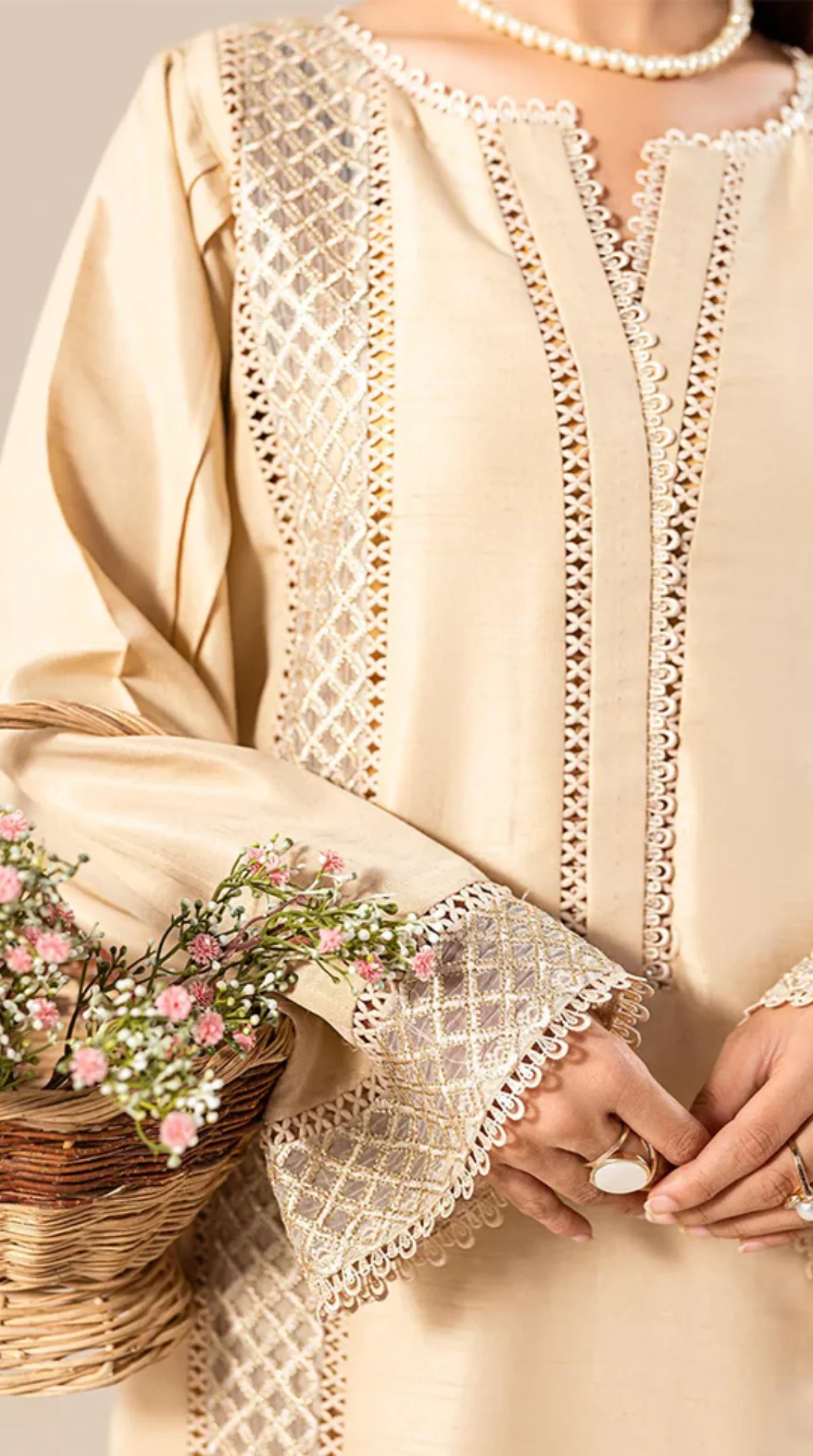 Ivory Raw Silk Co-ord Set - Image 5