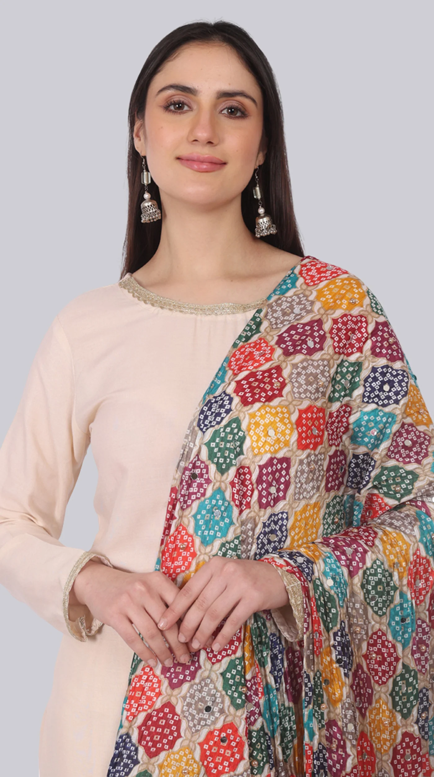 Ivory Rayon Shift Suit Set - Image 5