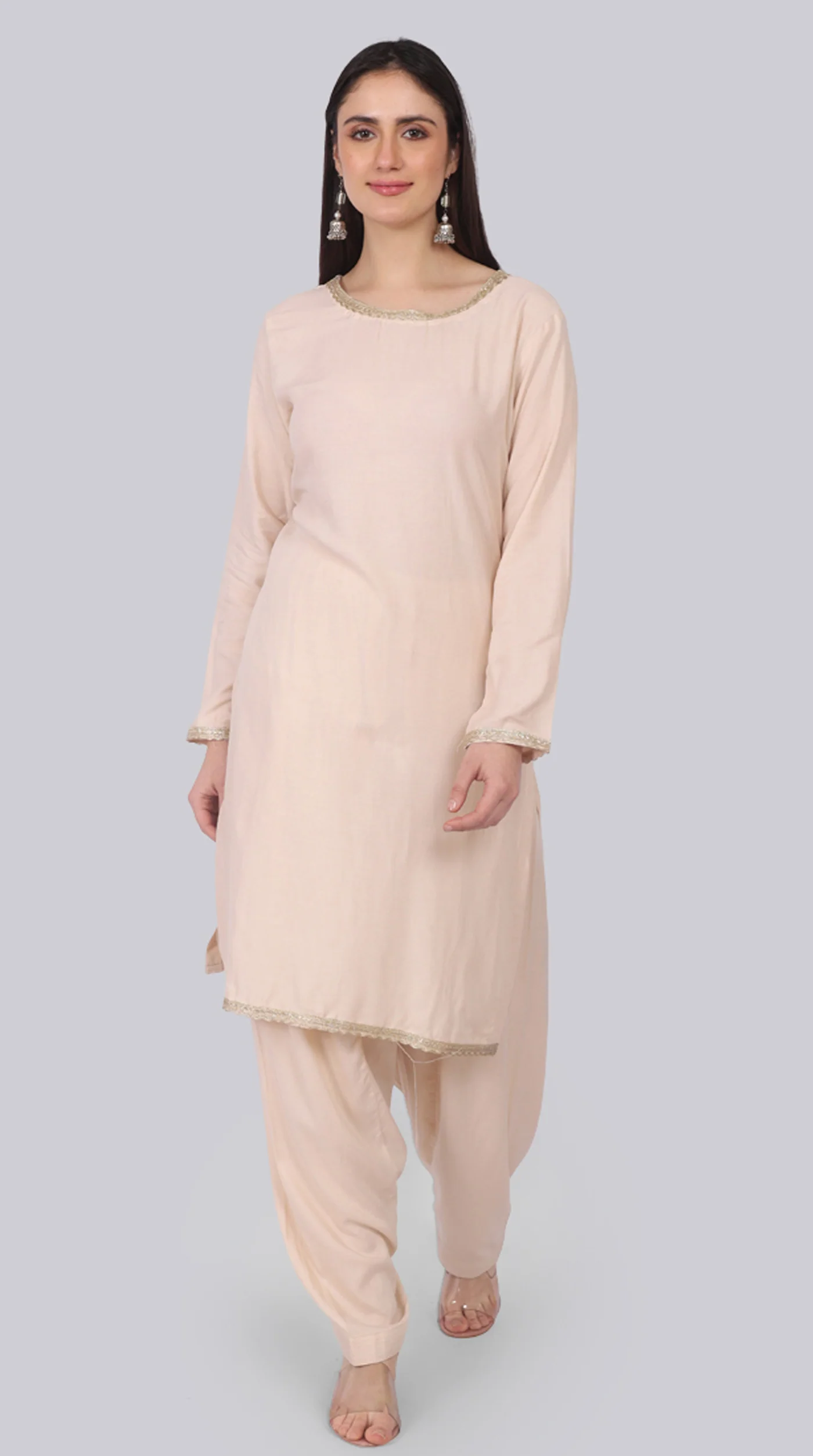Ivory Rayon Shift Suit Set - Image 6