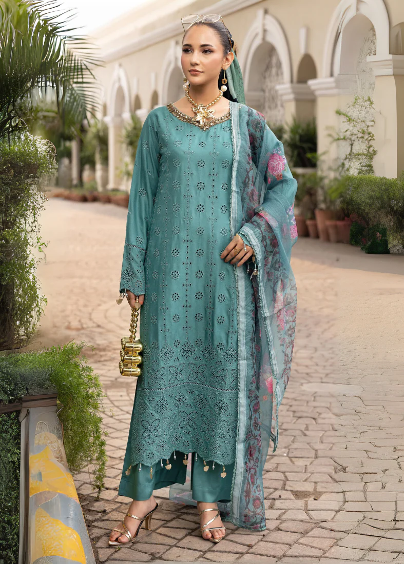Jade Chikenkari Handwork Suit Set - Image 2