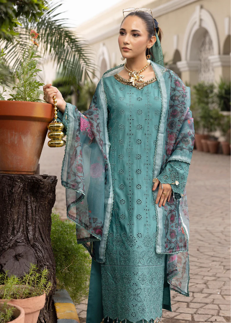 Jade Chikenkari Handwork Suit Set - Image 5