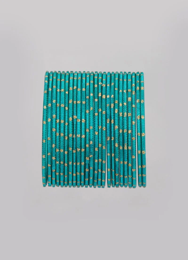 Jade Green Glitter Aluminum Bangles Set - Image 4