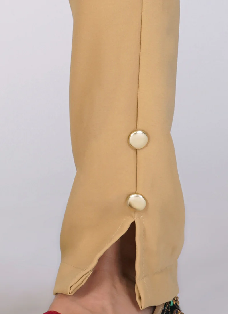 Kids Brown Georgette Straight Cut Suit Set - Image 7