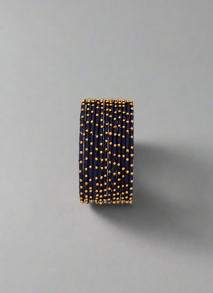 Kids Navy Blue Bangles Set - Image 3