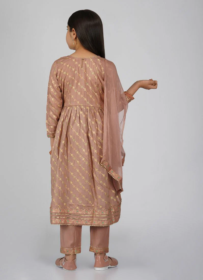 Kids Nude Rayon Naira Cut Suit Set - Image 5