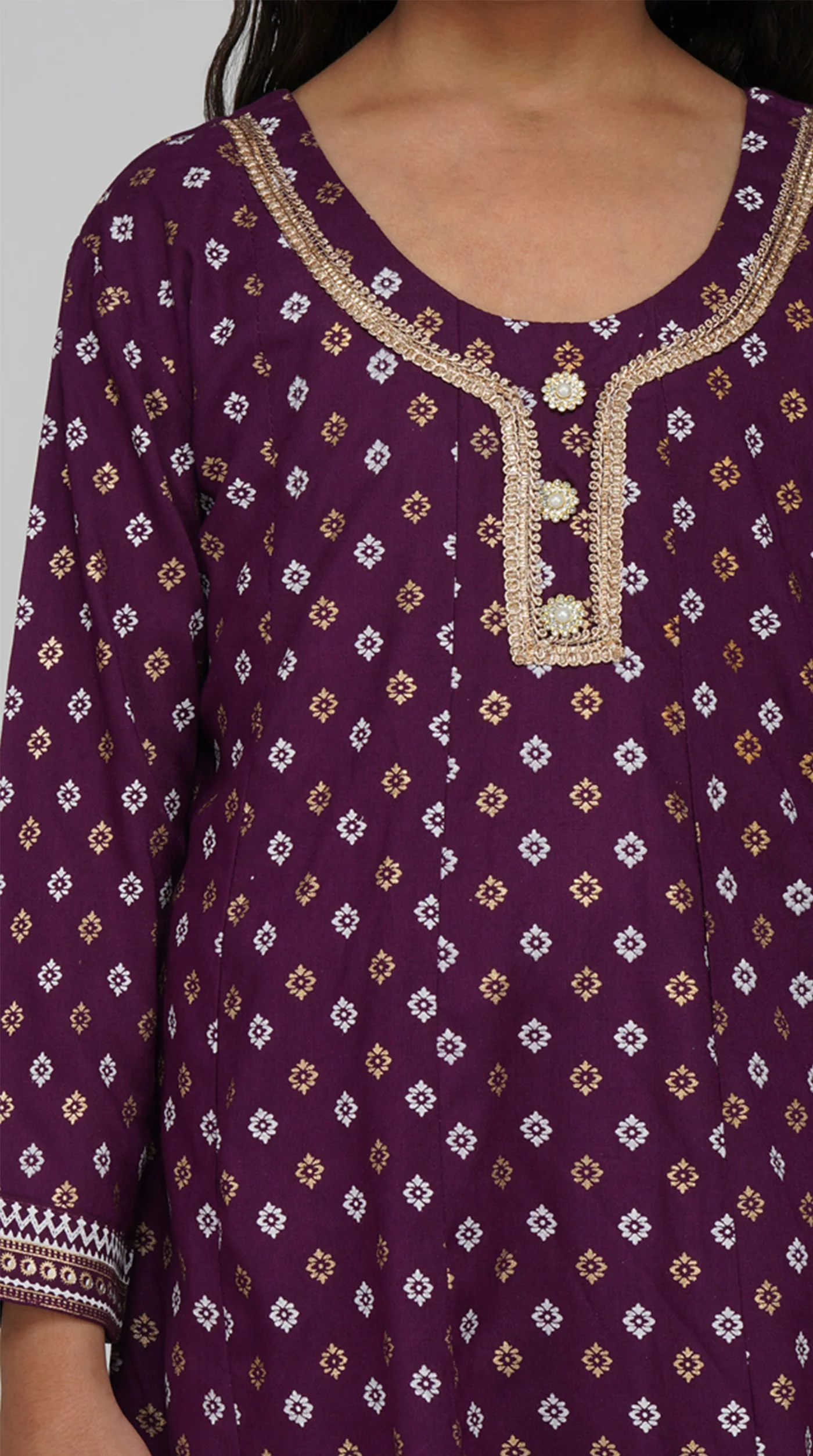 Kids  Rayon A-Line Suit Set - Image 3