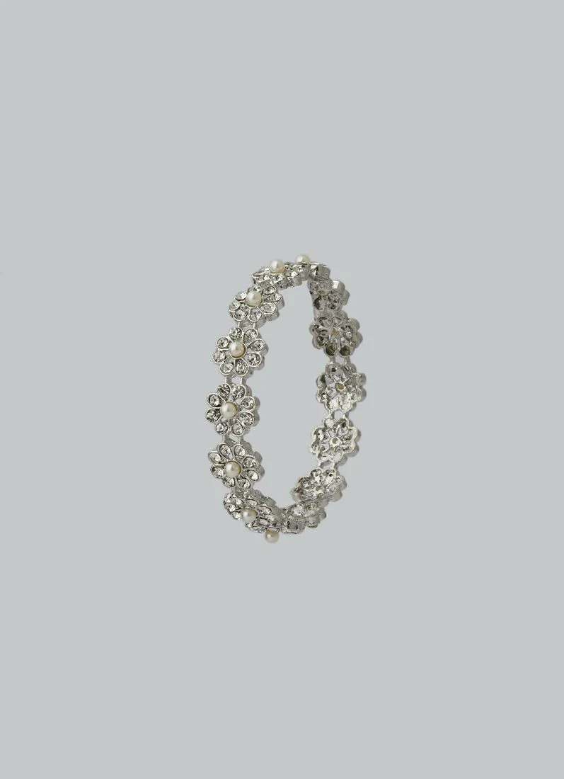 Kids Silver Flower Bangles - Image 3