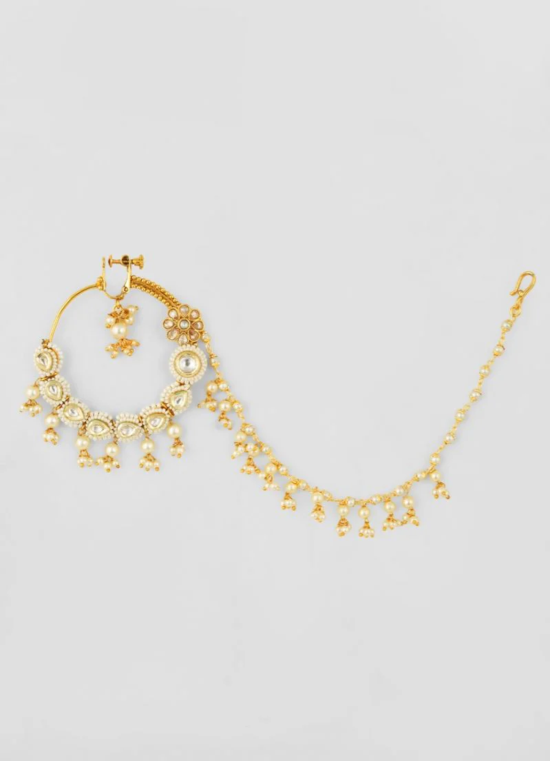 Large Ring Nath with Kundan & Pearl - Image 3