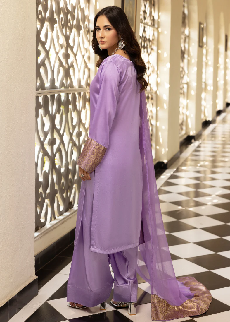 Lavendar Farshi Salwar Suit Set - Image 2
