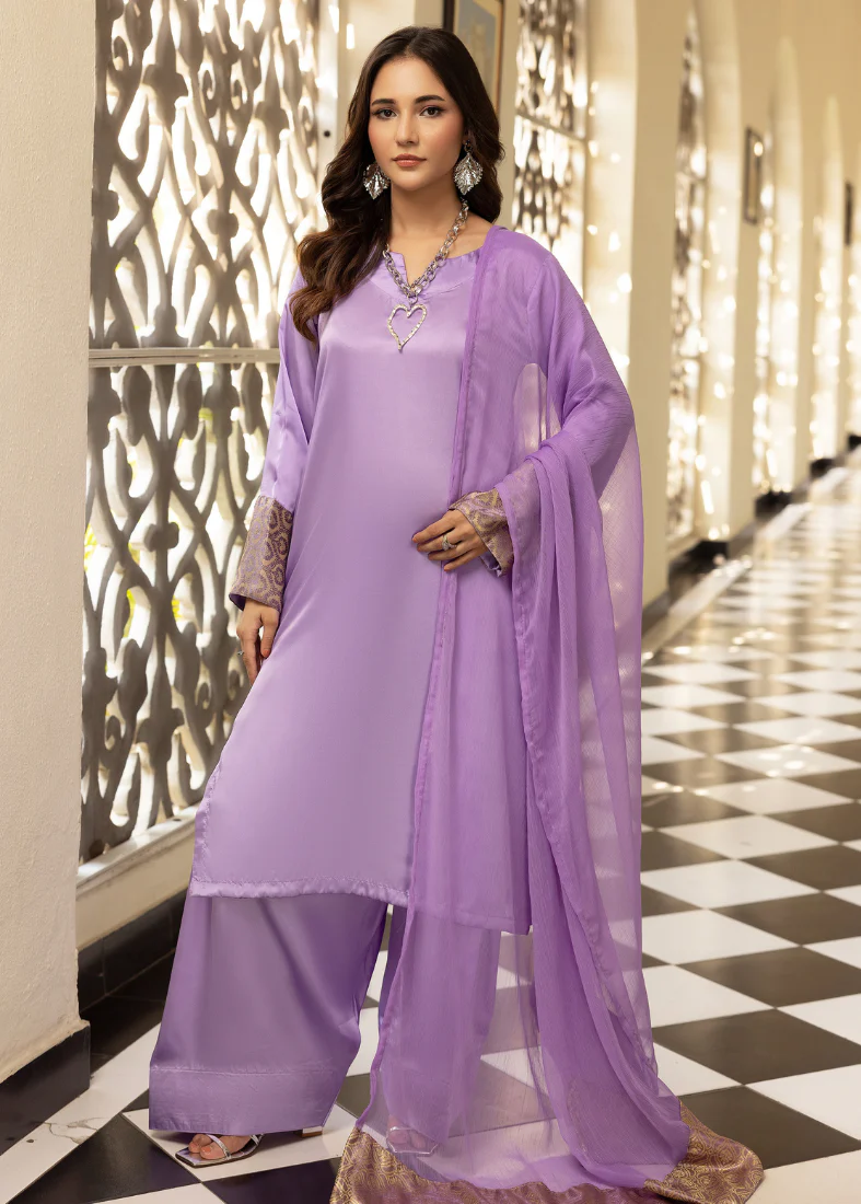 Lavendar Farshi Salwar Suit Set - Image 3