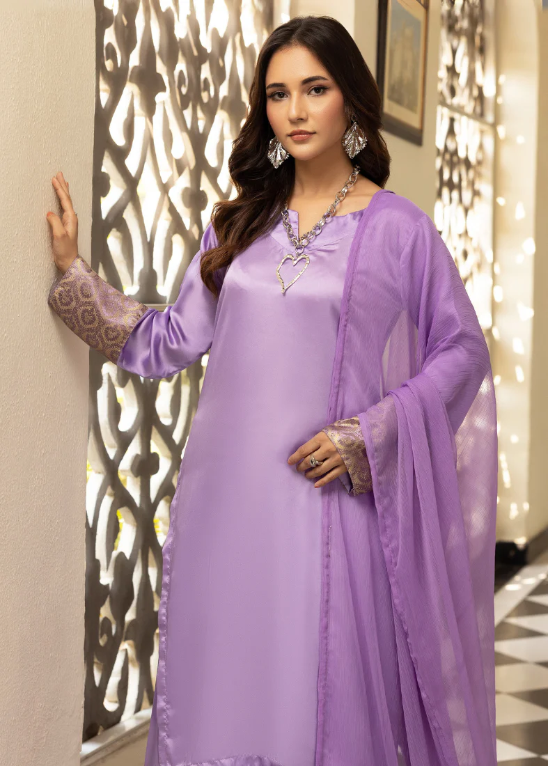 Lavendar Farshi Salwar Suit Set - Image 4
