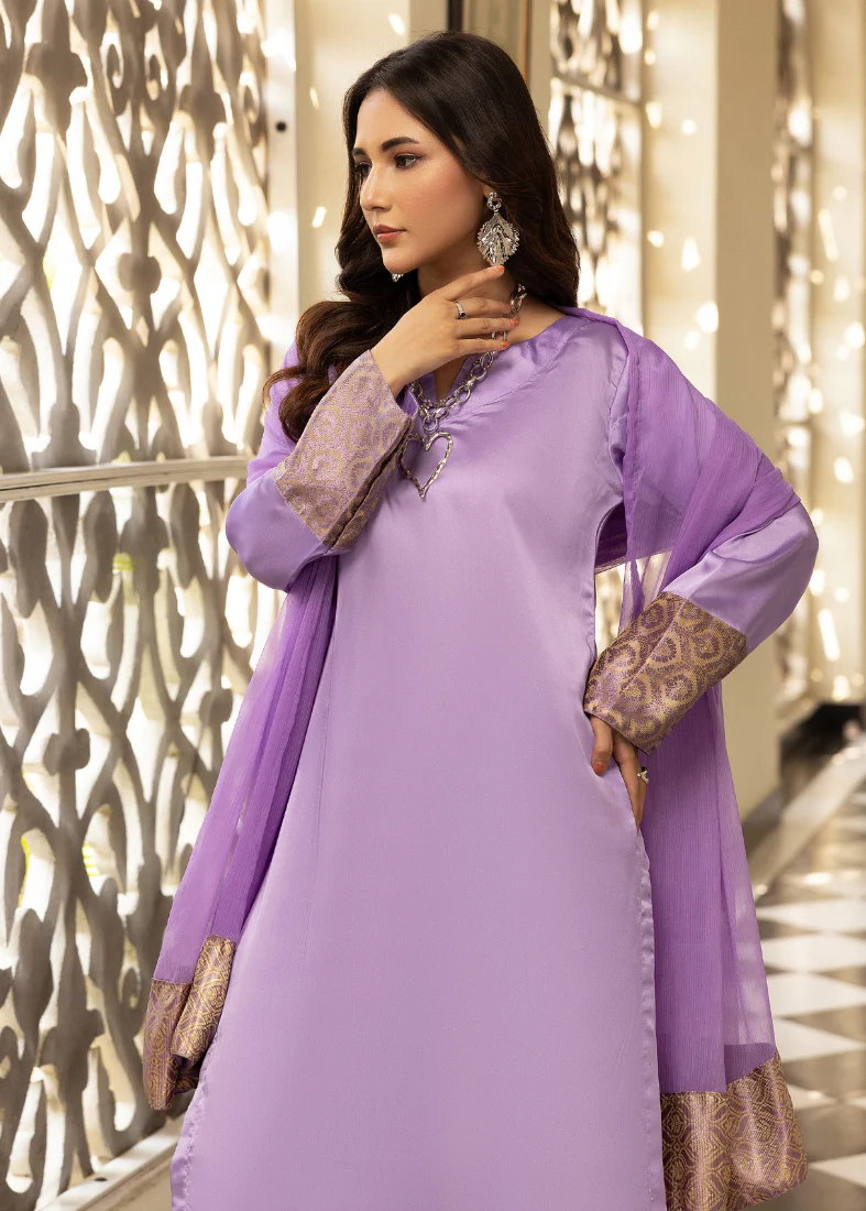 Lavendar Farshi Salwar Suit Set - Image 5
