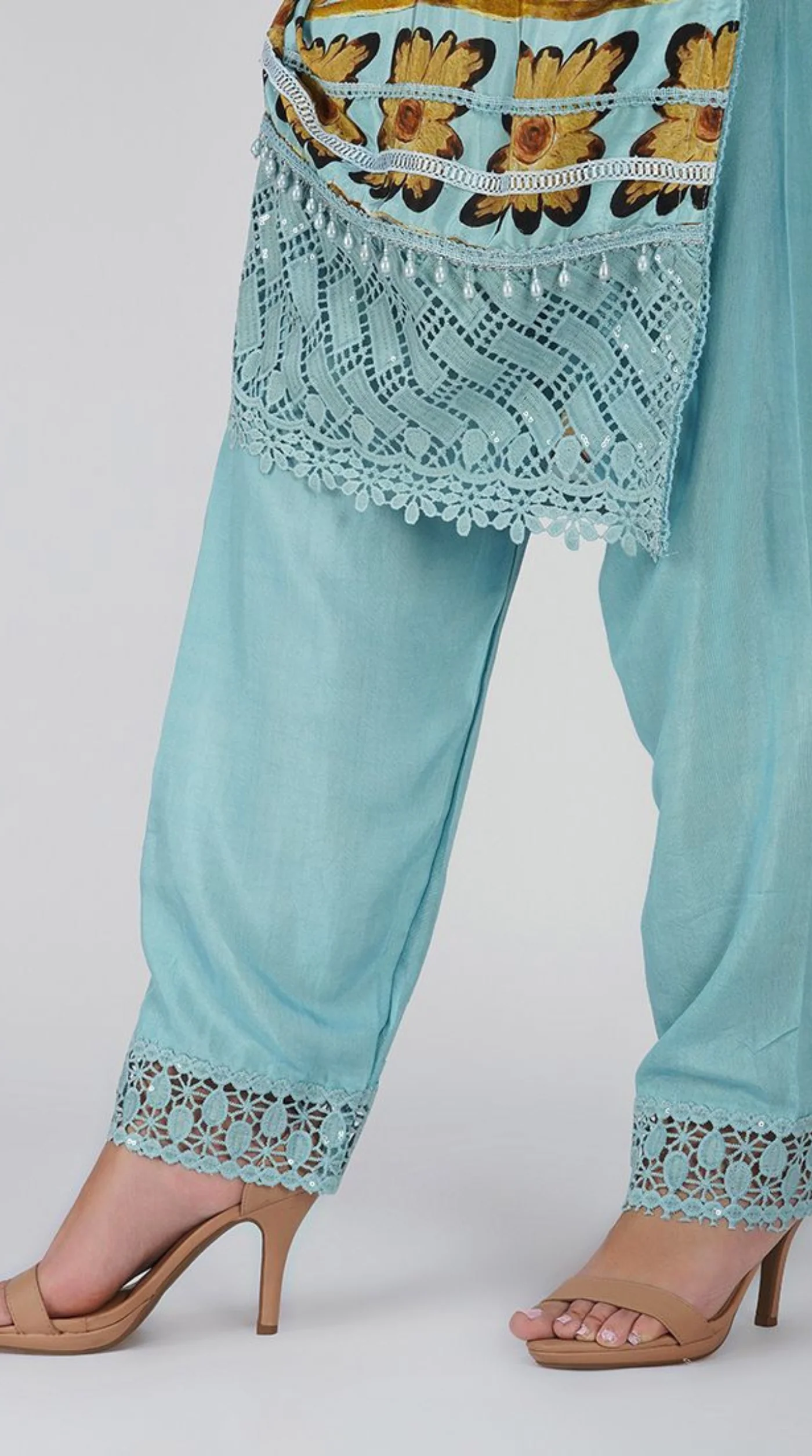 Light Blue Crepe Straight Cut Suit - Image 5