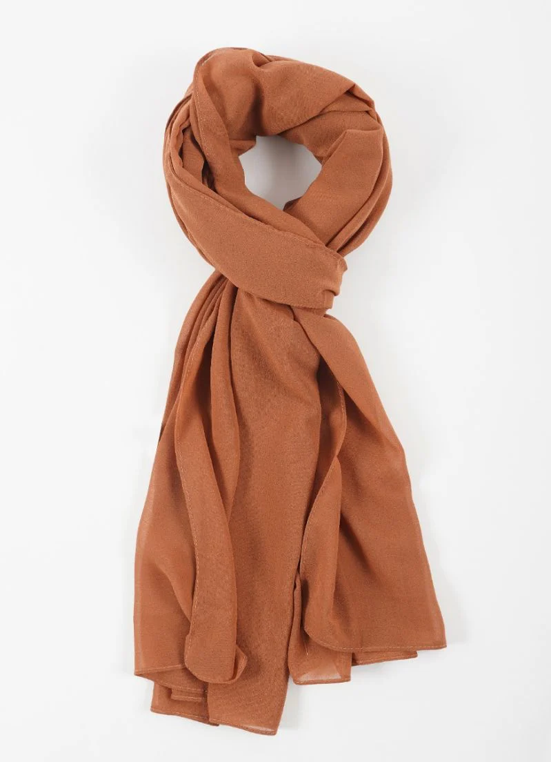 Light Brown Georgette Soft scarf - Image 2