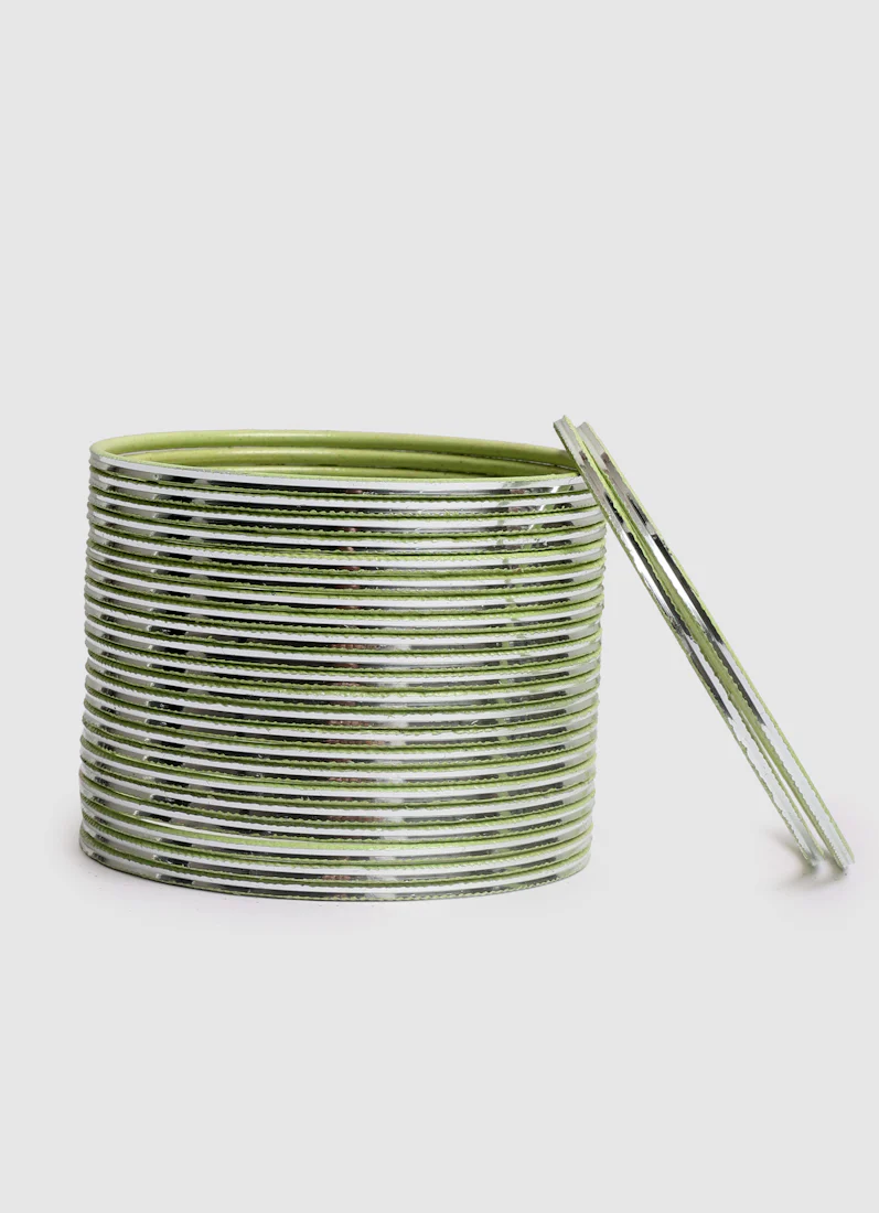 Light Green Shining Bangle Set â€“ Elegant Stackable Bangles for Women - Image 3