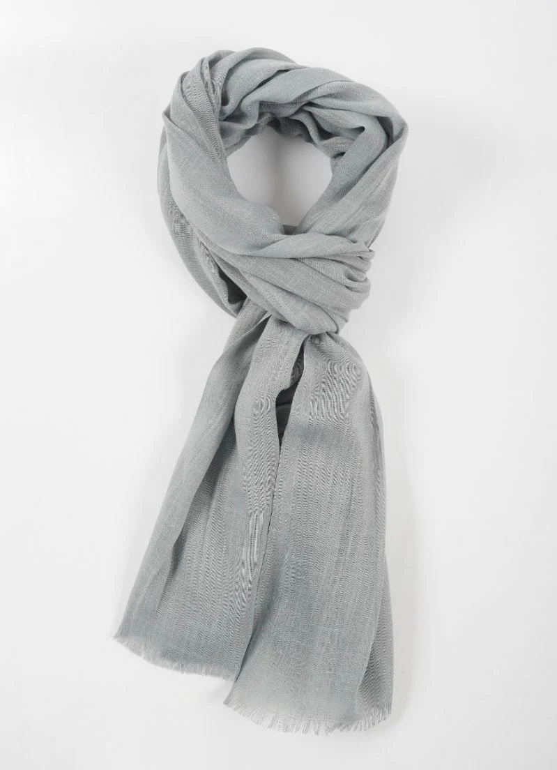 Light Grey Cotton Soft scarf - Image 2