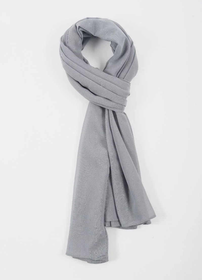 Light Grey Georgette Soft scarf - Image 2