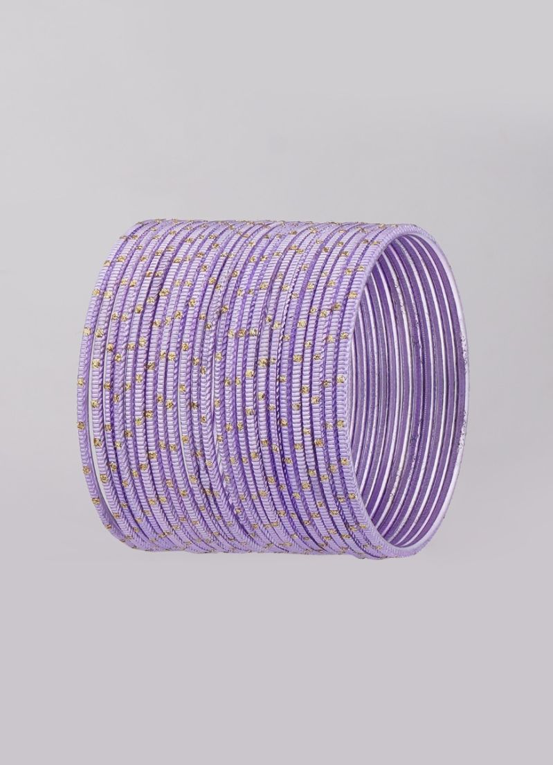Lightweight Bangle Set â€“ Light Lilac Glitter Bangles - Image 2