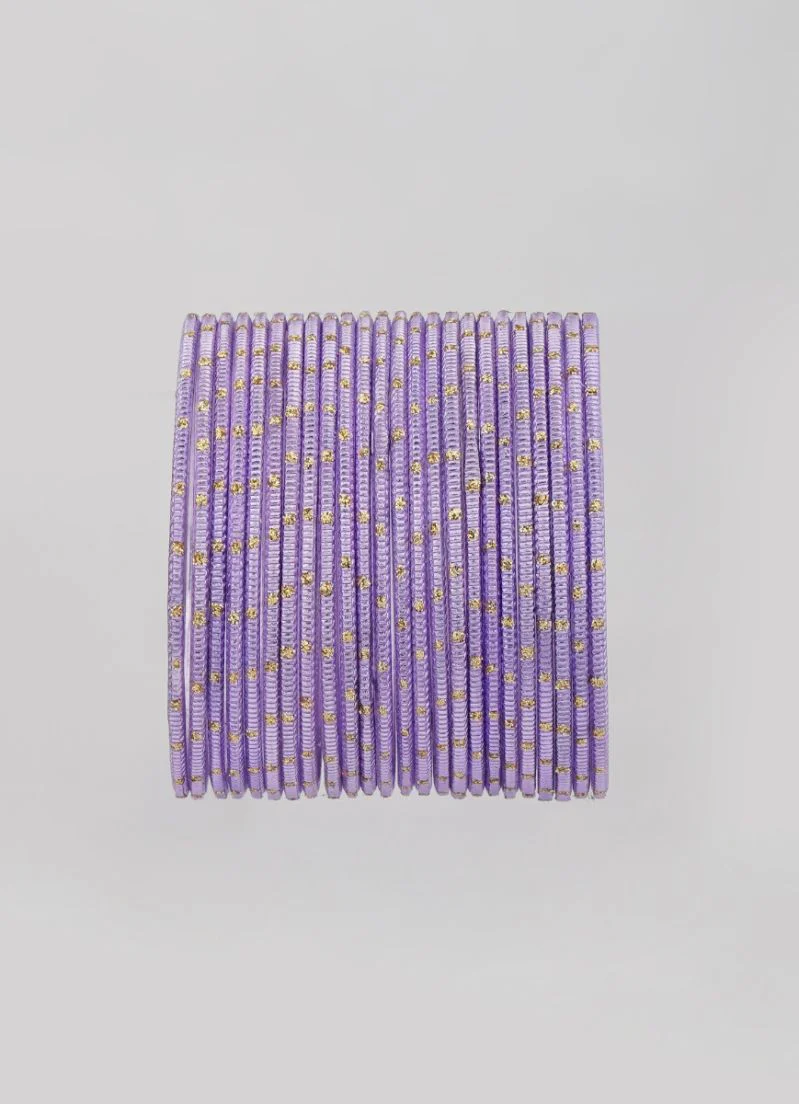 Lightweight Bangle Set â€“ Light Lilac Glitter Bangles - Image 3