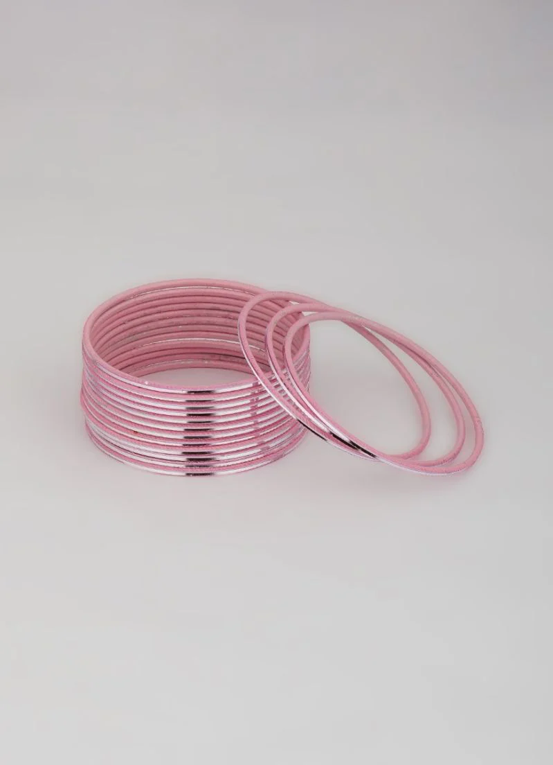 Light Pink Lightweight Aluminium Bangles - Image 3