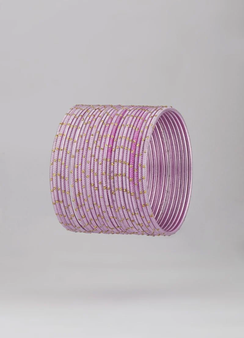 Light Pink Glitter Bangles Lightweight Jewellery Set for Weddings & Special Occasions - Image 2