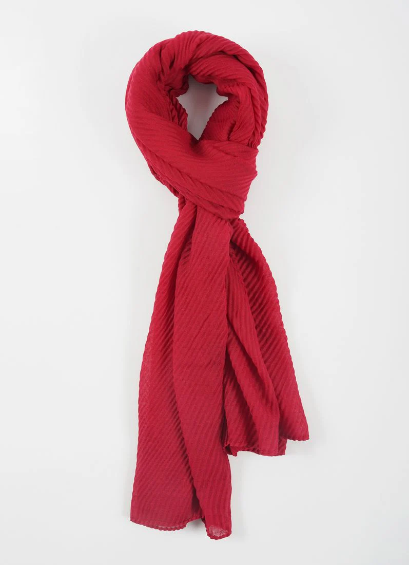 Magenta Cotton Crinkled scarf - Image 2