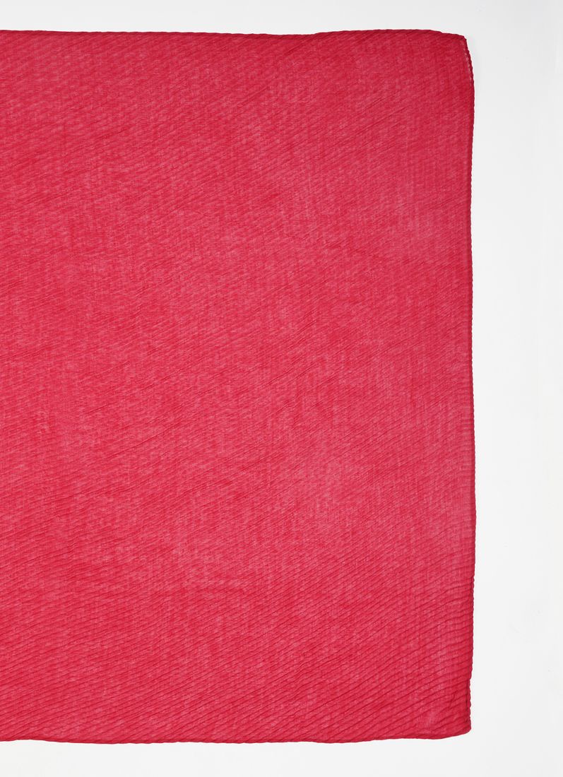 Magenta Cotton Crinkled scarf - Image 4