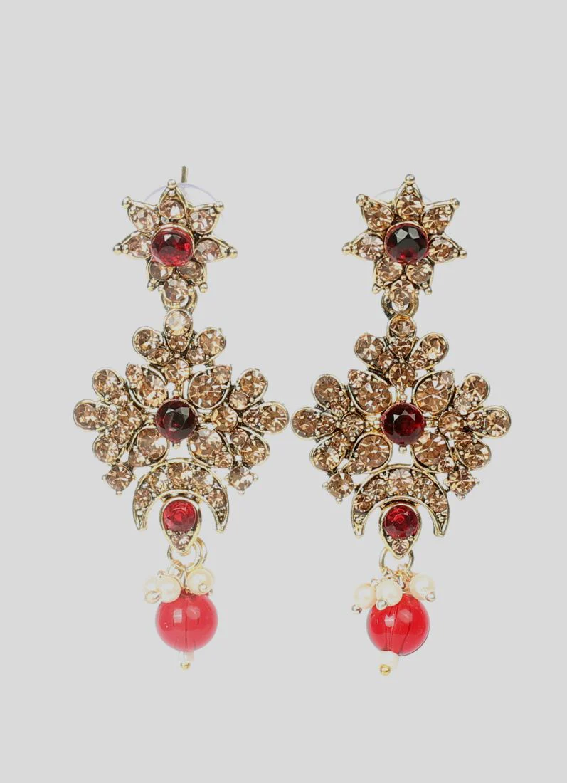 Maroon Antique Gold Choker Set - Image 3