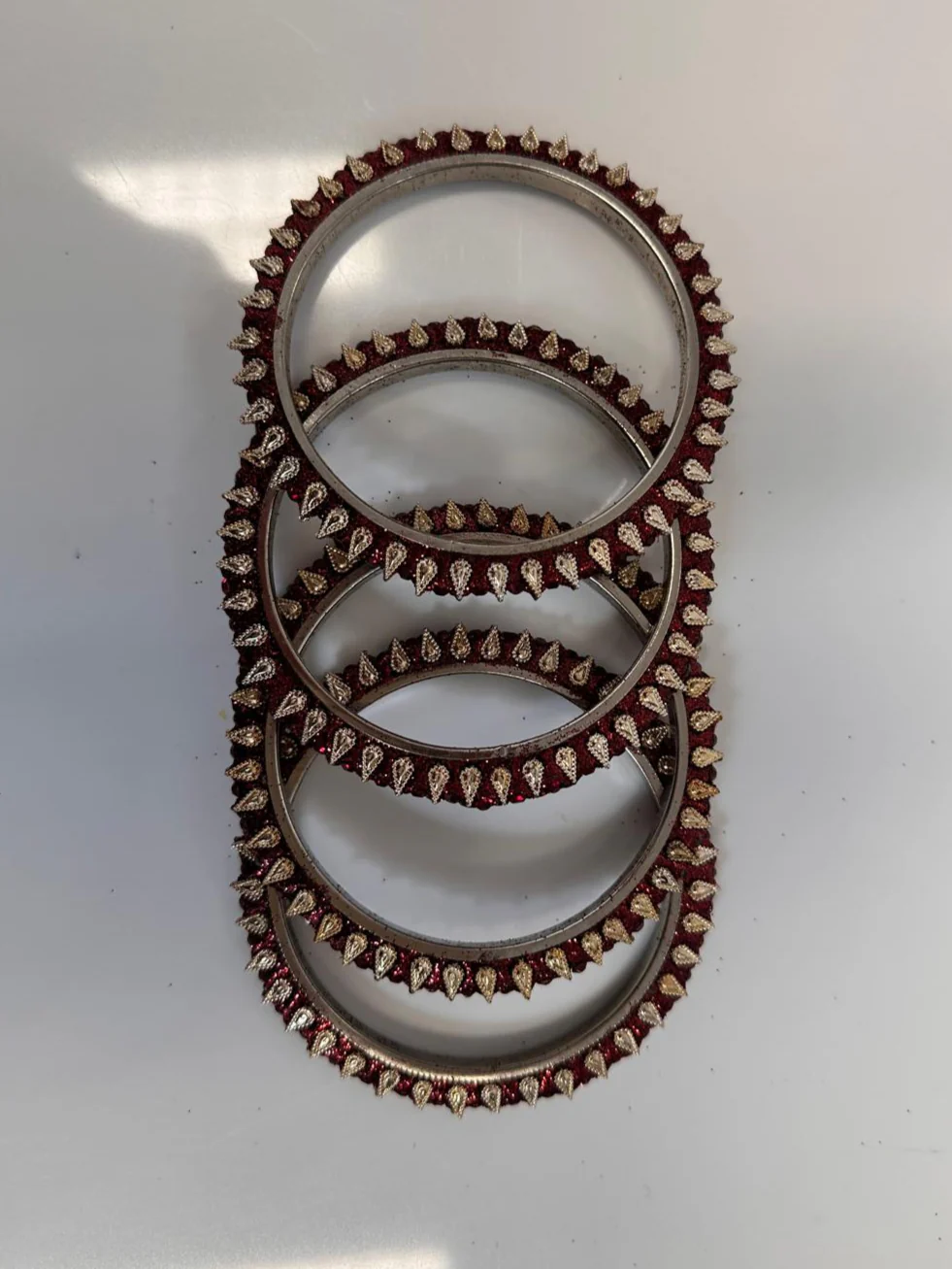 Maroon Crystal Bangle Set - Image 2