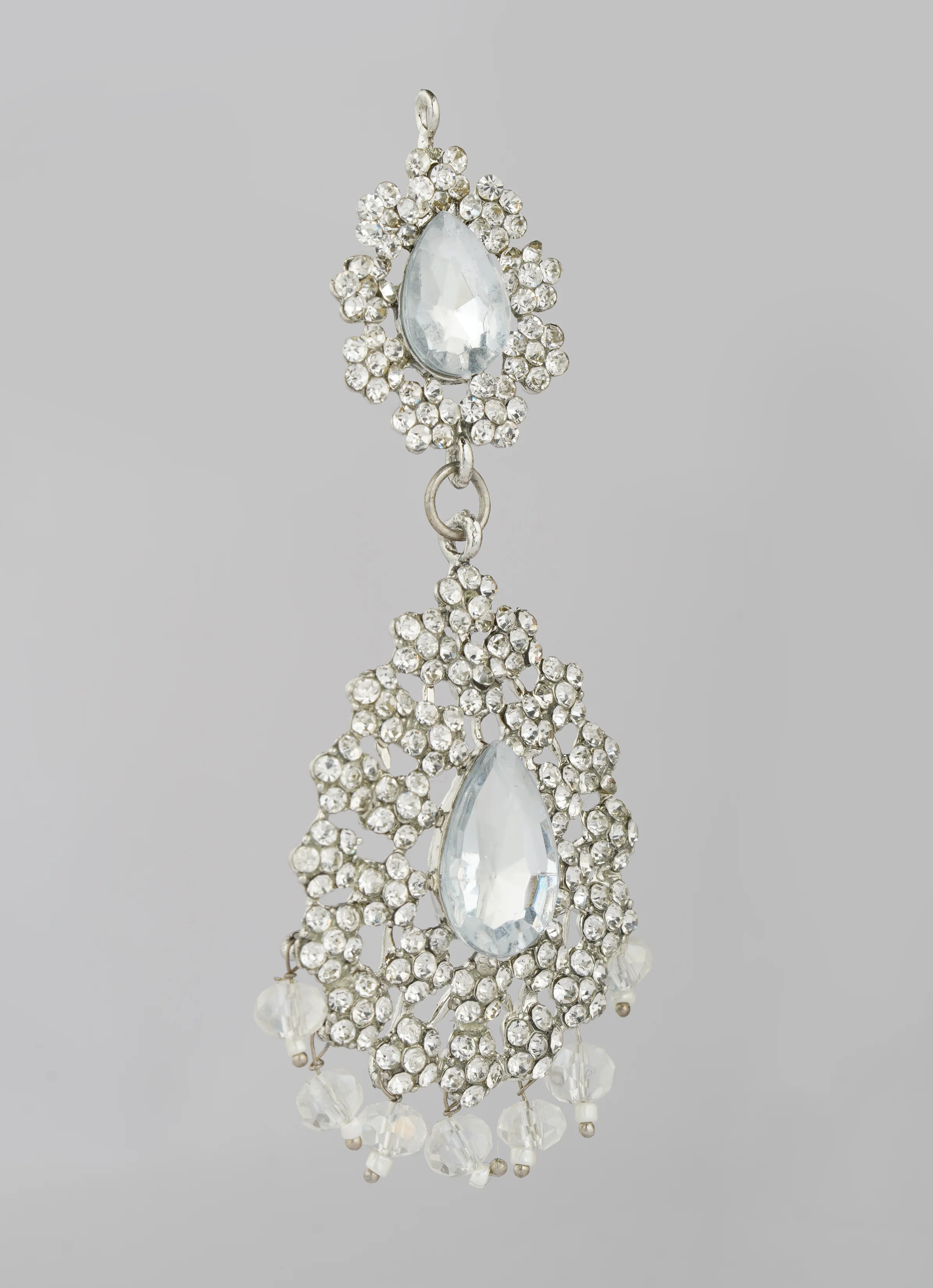 Silver Crystal Stone Bead Necklace Set - Image 5
