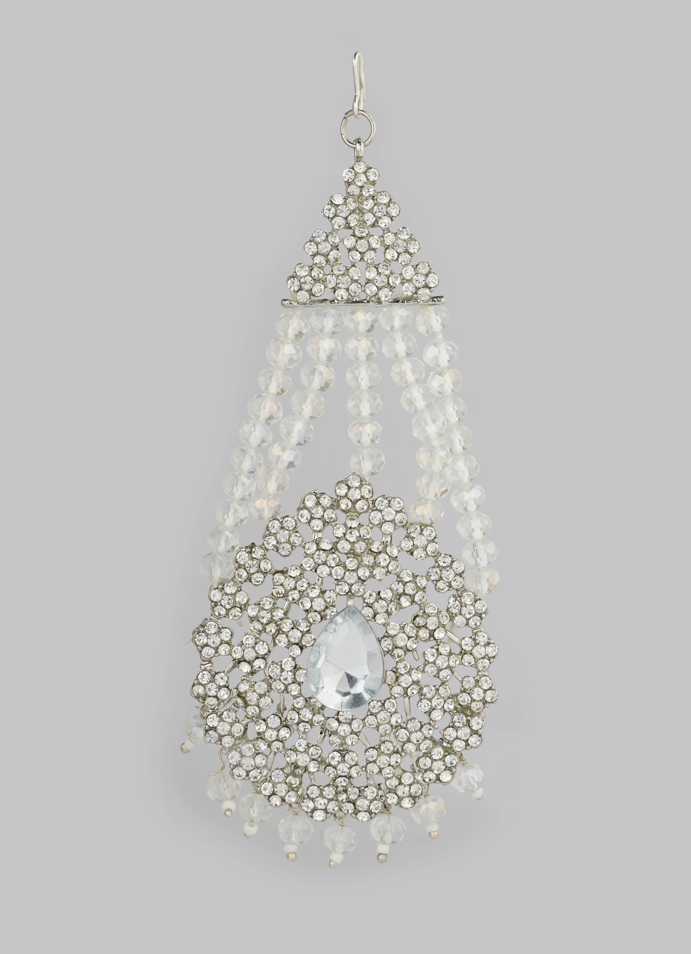Silver Crystal Stone Bead Necklace Set - Image 7