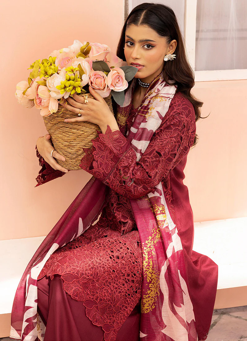 Maroon Cutwork Suit Set - Image 4