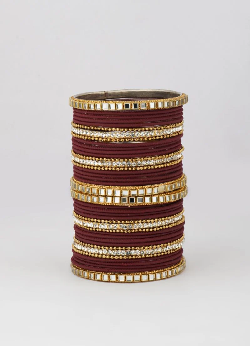Maroon Double Bangle Set - Image 2