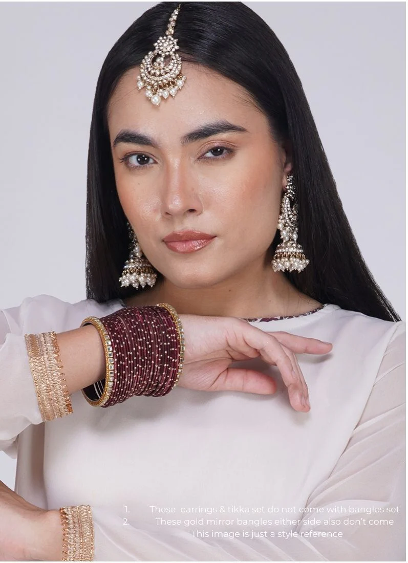 Maroon Glitter Bangles â€“ 24 Piece Lightweight Jewellery Set for Weddings & Festive Occasions - Image 5