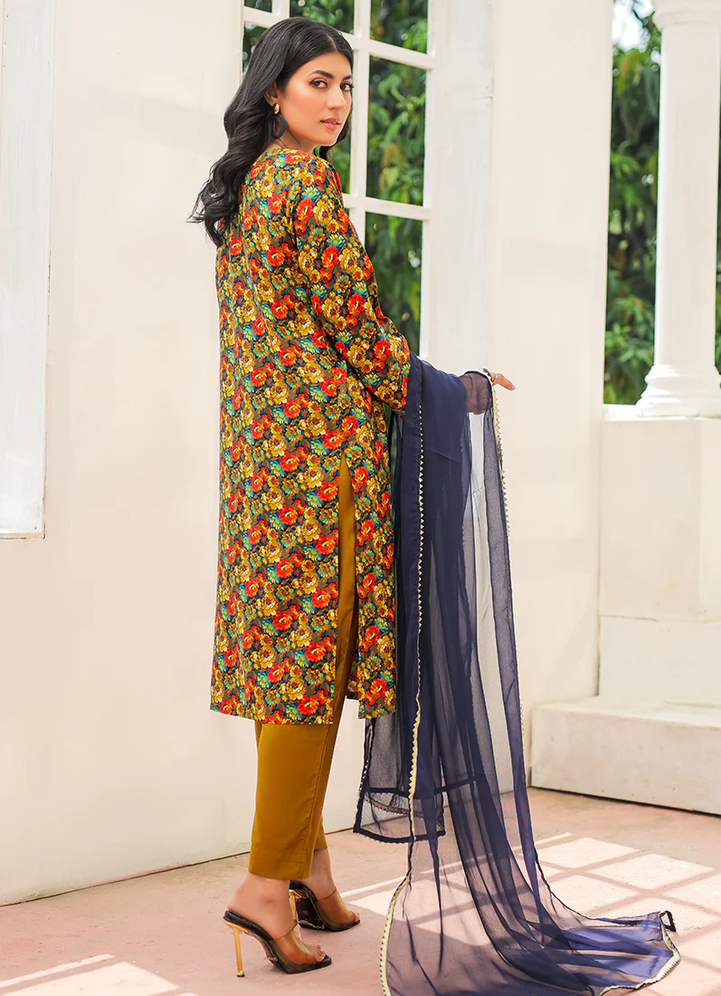 Mehendi Green Digital Printed Suit Set - Image 4