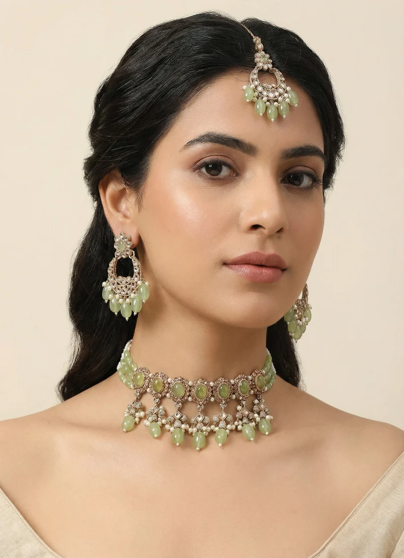 Mendhi Green Choker Set - Image 2