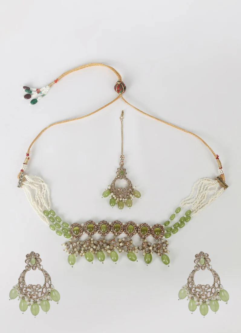 Mendhi Green Choker Set - Image 3