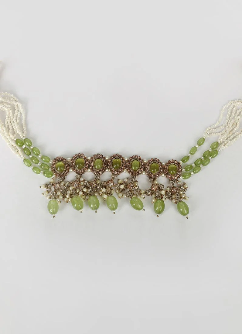 Mendhi Green Choker Set - Image 4